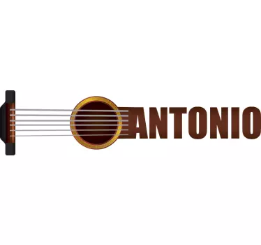 Muzieksticker gitaar met naam - TenStickers
