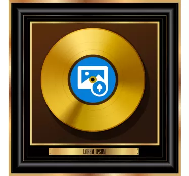 Gepersonaliseerde gouden plaat muziek sticker - TenStickers
