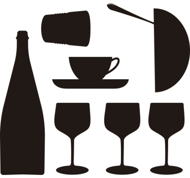 Flessen en glazen raamsticker keuken - TenStickers