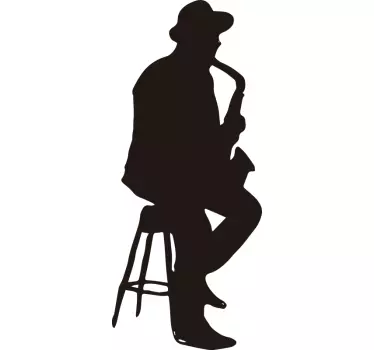 Jazz stickers muziek met saxofoon - TenStickers