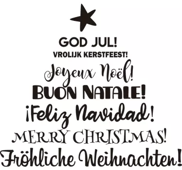 Kerststickers vrolijk kerstfeest tekst - TenStickers