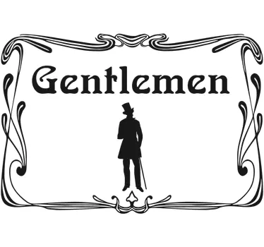 Sticker heren gentlemen WC vintage - TenStickers