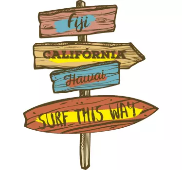 Surf tafel wand decor - TenStickers