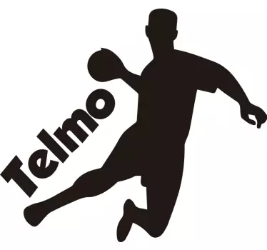 Muursticker sport handbal met naam - TenStickers