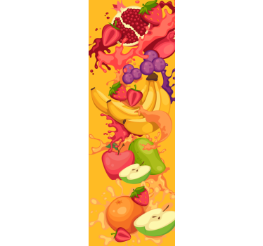 Levendige fruitspatten koelkast sticker - TenStickers