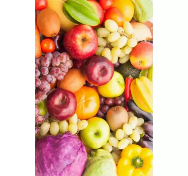 Koelkast sticker verschillende soorten fruit - TenStickers