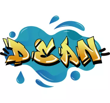 Graffiti naam splash textuur stedelijke zelfklevende sticker - TenStickers
