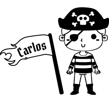 Personaliseerbare piraat zeevaartsticker - TenStickers