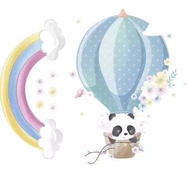 Dieren op bloemblaadjes ballon  muursticker - TenStickers