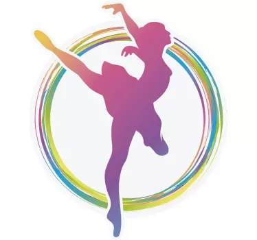 Balletdanser silhouet laptopsticker - TenStickers