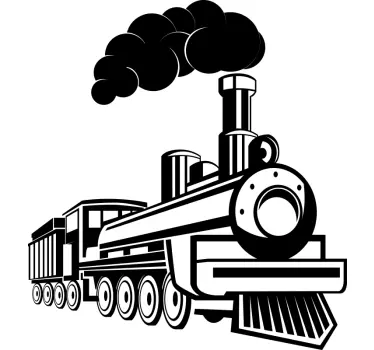 Muursticker kinderkamer met stoomlocomotief vintage - TenStickers