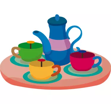 Sticker kinderkamer theepotten theekransje - TenStickers