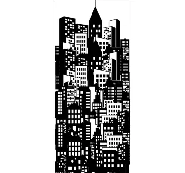 Stad skyline raamfolie zelfklevende - TenStickers