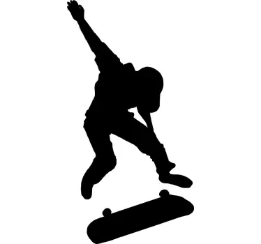 Silhouet skater met vrachtwagen muurzelfklevende sticker - TenStickers