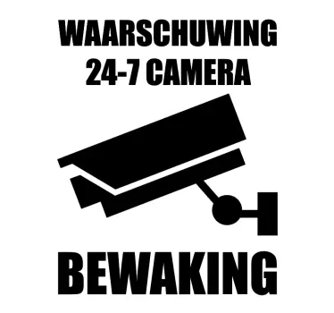 Eenvoudig ontwerp camerabewaking teken zelfklevende sticker - TenStickers