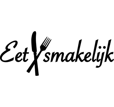 Geniet van uw maaltijd thuis tekst muursticker keuken - TenStickers