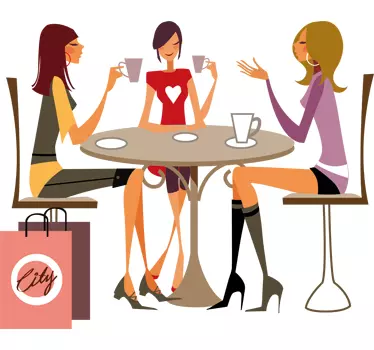 Sticker meiden koffie terras - TenStickers