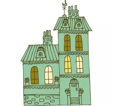 Ouderwetse huis sticker - TenStickers