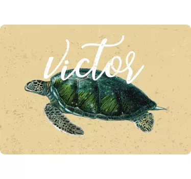Stickers voor laptop zeeschildpad met naam - TenStickers