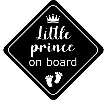 Baby aan boord sticker Kleine prins auto - TenStickers