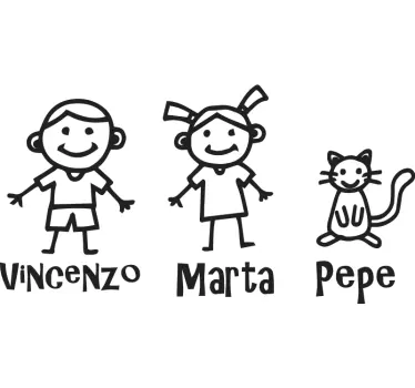 Baby aan boord sticker mensen met namen - TenStickers