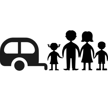 Camper sticker familie - TenStickers