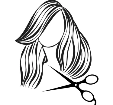 Wanddecoratie stickers Vrouw en schaar kappers - TenStickers