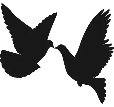 Sticker paarsilhouet duiven - TenStickers
