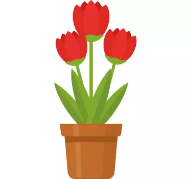 Bloemen stickers Glas rode bloemen - TenStickers