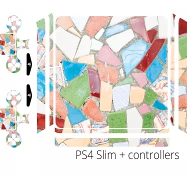 Mozaïek kleurpatronen ps4 sticker - TenStickers
