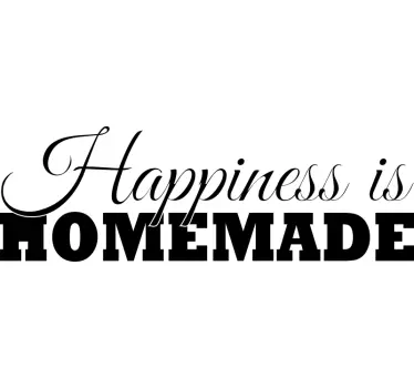 Muursticker woonkamer Happiness is Homemade tekst - TenStickers