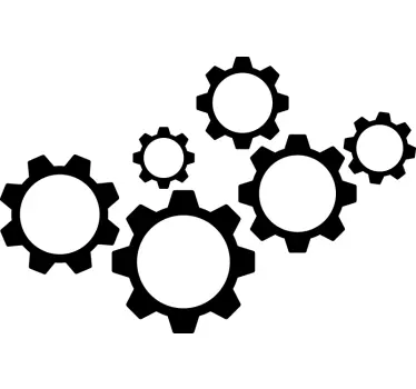 Sticker geometrische vormen tandwielen wandontwerp - TenStickers