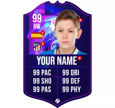 Muursticker kinderkamer FIFA kaart gepersonaliseerd - TenStickers