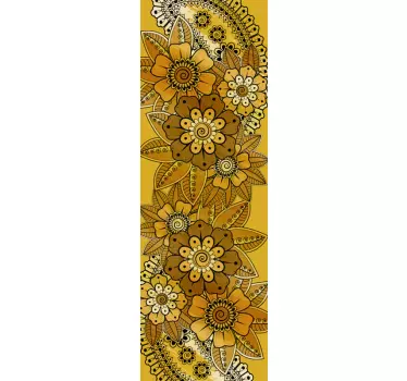 Gedurfd bloemenpatroon koelkast sticker - TenStickers