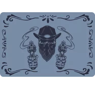 Stickers voor laptop Cowboyschedel en kudde - TenStickers