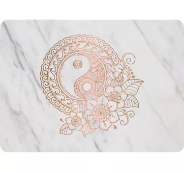 Mandala met marmereffect laptop sticker - TenStickers