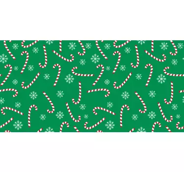 Kerst sticker zuurstok patroon - TenStickers