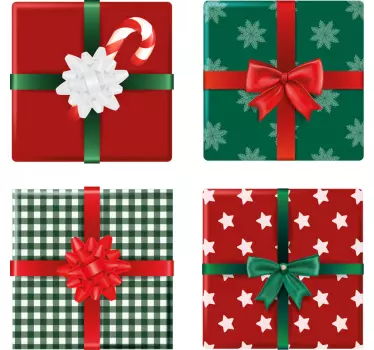Kerststickers Geschenkdozen pack - TenStickers