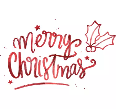Kerst raamstickers Vrolijk kerstfeest in het rood - TenStickers