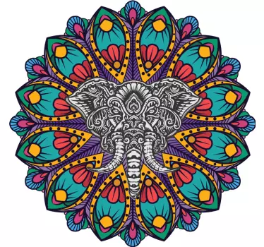 Decoratie sticker olifant mandala patroon - TenStickers