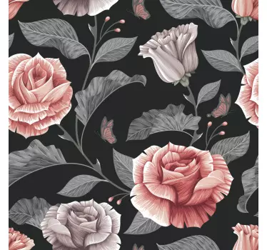Decoratie sticker elegant rozenmotief - TenStickers
