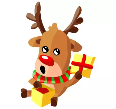 Kerststickers Schattig rendier - TenStickers