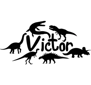 Gepersonaliseerde dinosaurussen sticker - TenStickers