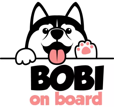 Autostickers Hond met aangepaste naam - TenStickers