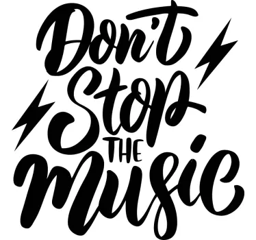 Muurstickers rock muziek Stop de muziek niet - TenStickers