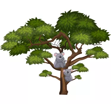 Boom muursticker Koala's en bomen - TenStickers