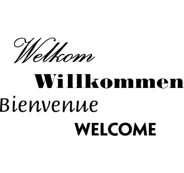 Tekst stickers Welkom in verschillende talen - TenStickers