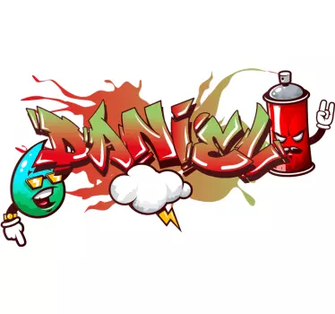 Urban muurstickers Graffiti spraycan karakters - TenStickers