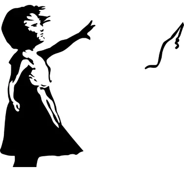 Laptop sticker apple Banksy het meisje met de ballon - TenStickers