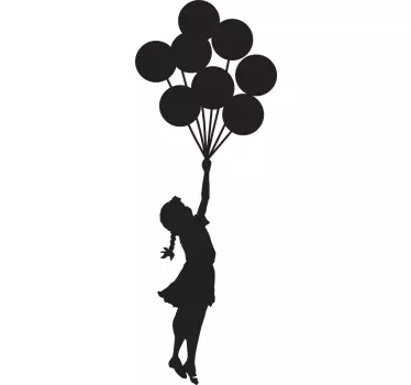Laptop sticker Banksy Meisje met balonnen - TenStickers